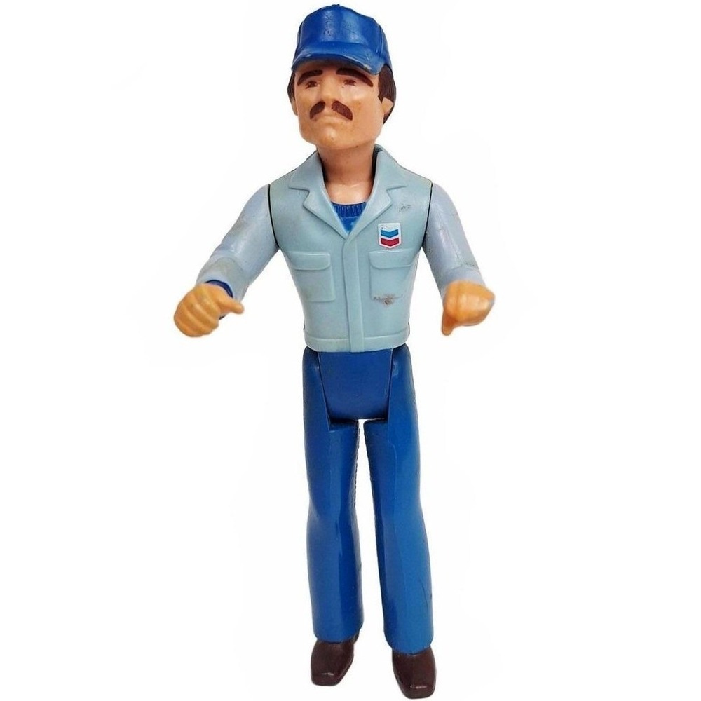 Vintage Chevron Gas Station‎ Attendant Action Figure 1980s Collectible Toy